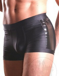 Herrenshorts mit Vinylapplikationen - breit