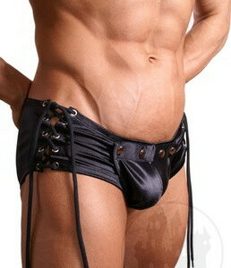 Satin Shorts mit Seitenschnürung