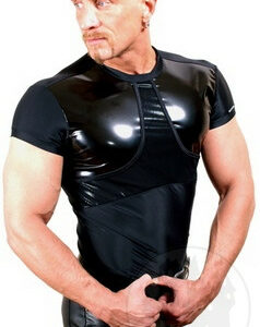 T-Shirt mit Vinyl- & Netzapplikation
