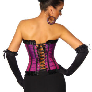 Burlesque Satin Corsage mit Rüschenborte violette