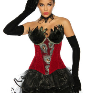 Burlesque Corsage mit dekorativer Schnürung rot