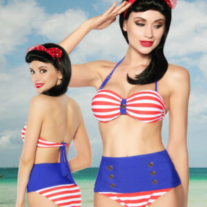 Vintage Bandeau Bikini mit Formbügeln und eingenähtem Kissen