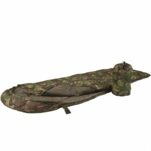 Steppdeckenschlafsack mit Klemmschutz und Tarnmuster