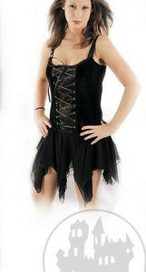 Gothicminikleid mit Fransenrock