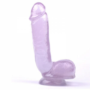 Big Dildo mit Standfuß - lila transparent