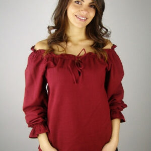 Damenbluse mit langen Ärmeln und Bündchen