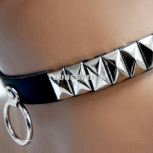 Halsband mit einem Ring und Nieten