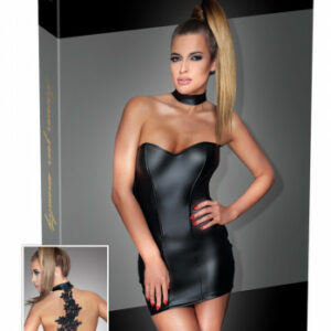 Wetlook Minikleid mit Stickerei-Bordüre