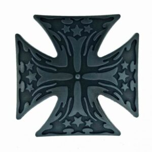 Gürtelschnalle - Silbernes Eisernes Kreuz mit Sternen