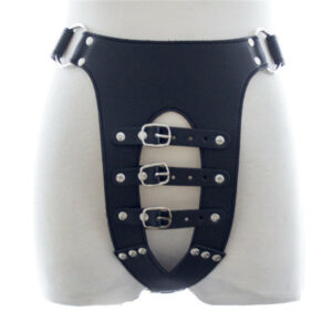 Kunstleder Slip mit Schnallen