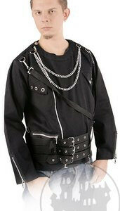 Herrenjacke mit Ketten und Schnallen