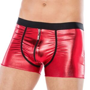Rote Wet-Look-Boxershorts