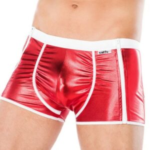 Rote Boxershorts mit Reißverschlüssen