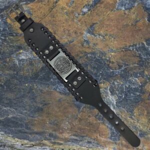 Lederarmband mit Tetragrammaton Pentagramm