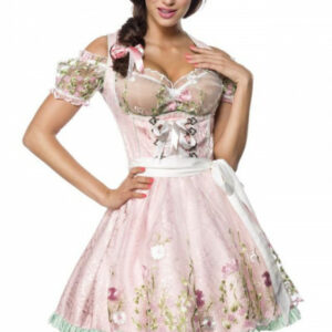Mini-Brokat-Dirndl mit Spitzenbluse