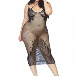 Netzkleid mit Spitzenapplikationen - Queensize