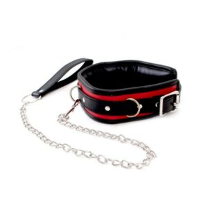 Schwarz Rotes Halsband mit Leine