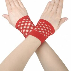 Kurze rote Netzhandschuhe