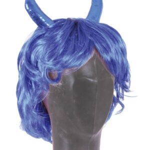 Perücke blaues kurzes Haar, Teufel