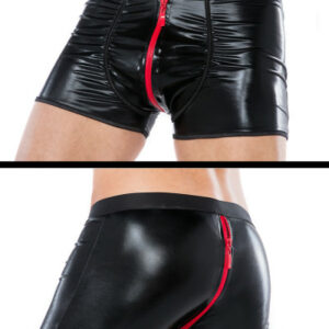 Wetlook Shorts mit 2-Wege-Reißverschluss
