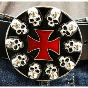 Gürtelschnalle - Skull & Cross Black