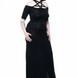 Langes Kleid mit Pentagramm-Trägern - Plussize