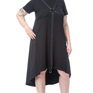 Langes Kleid mit Ringen und Bondage - Plussize