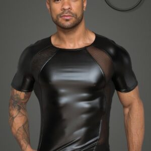 Herren T-Shirt aus Powerwetlook mit 3D Netzeinsätzen