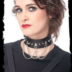 Halsband mit nieten und 3 Ketten