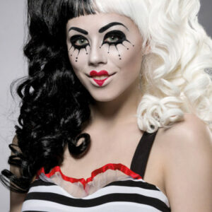 Black & White Harlequin-Perücke