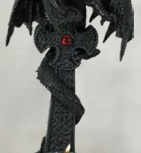 Teelichthalter Drache mit keltischem Kreuz