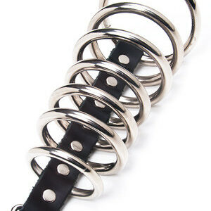 Peniskäfig mit 7 Ringen und D-Ring