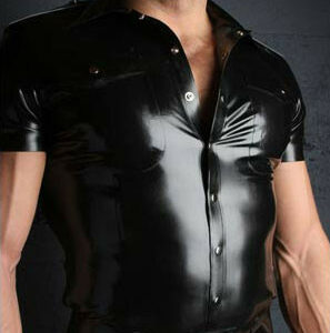Latex Uniform Shirt schwarz