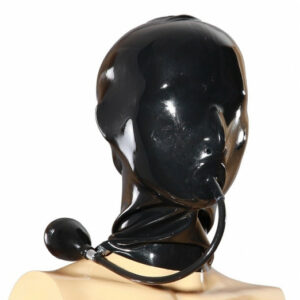 Latex Maske mit Knebel zum aufpumpen