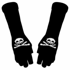Armstulpen Handschuhe mit Totenkopf