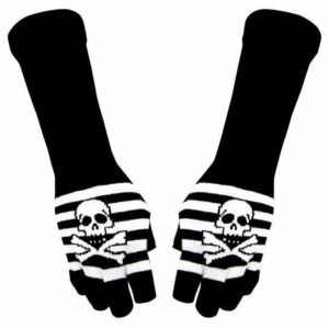 Gestreifte Armstulpen mit Totenkopf
