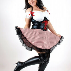 Overknee Flat Heels schwarz Leder look