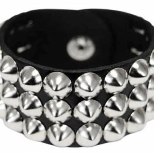 Kunstlederarmband mit drei Reihen Spitznieten