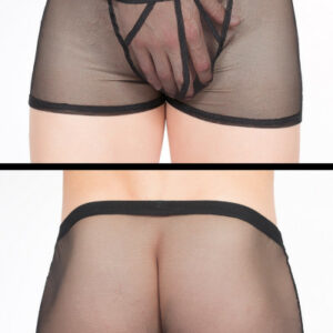 Schwarze Tüll-Boxershorts