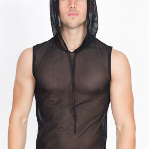 Schwarzes Shirt mit Kapuze