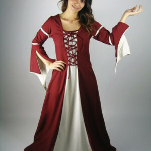 Viskosekleid mit Trompetenärmeln