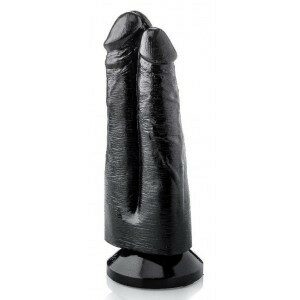 Saugnapf-Dildo im Doppeldildo-Look
