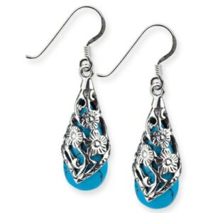 Ohrringe 'Turquoise Ornament' 925 Silber mit Türkis