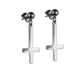 Ohrringe 'Cross' Edelstahl