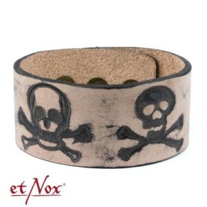 Lederarmband mit Totenkopfdruck