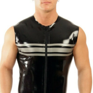 Latex T-Shirt ärmellos 'cheststripes zipper'