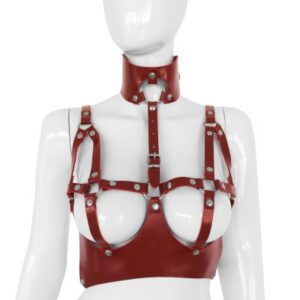 Leder-BH mit Halskragen-Fessel
