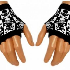 Handstulpen - Black and White Skulls