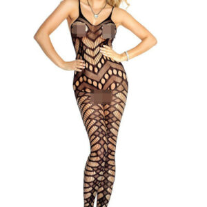 Riemenbodystocking mit Lochmuster
