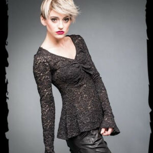 Spitzenshirt mit Raffung
